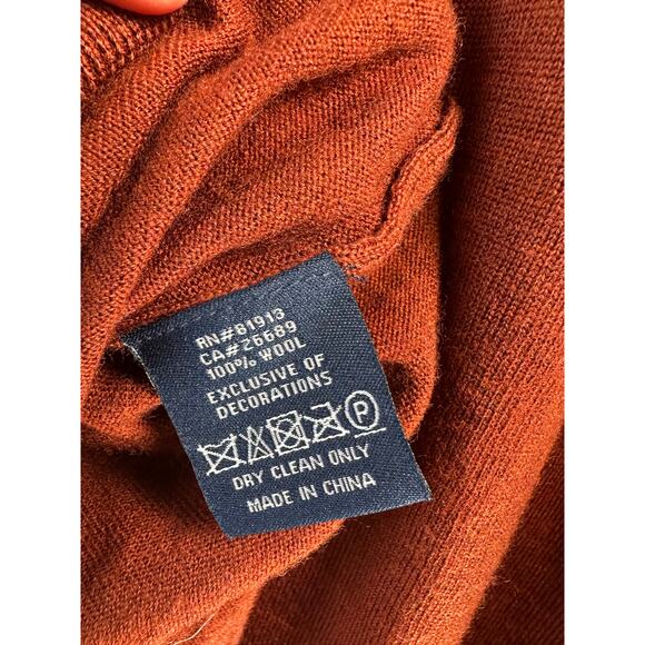 Robert‎ Graham Wool Sweater Mens XL Rust Orange Ribbed Trim Quarter Zip pullover - Picture 7 of 7